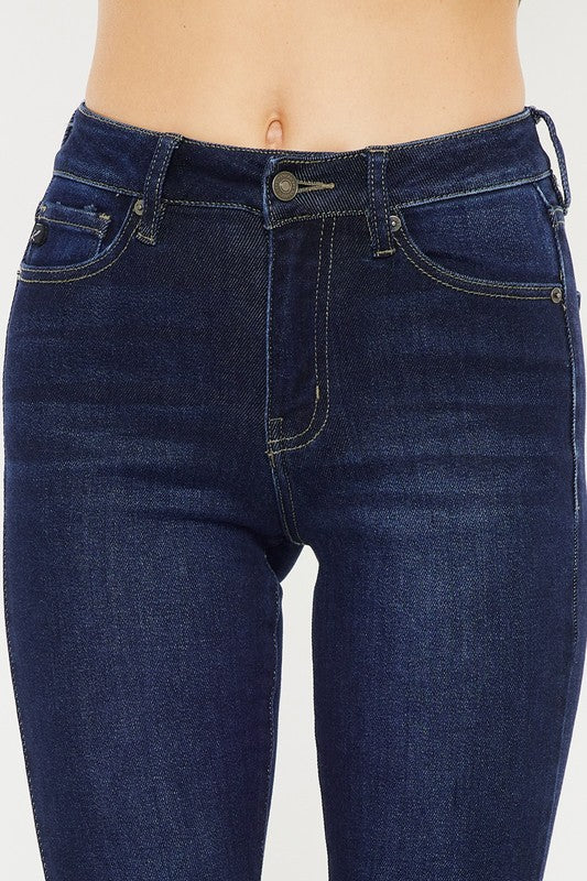 Kan Can High Rise Dark Wash Flare Jeans