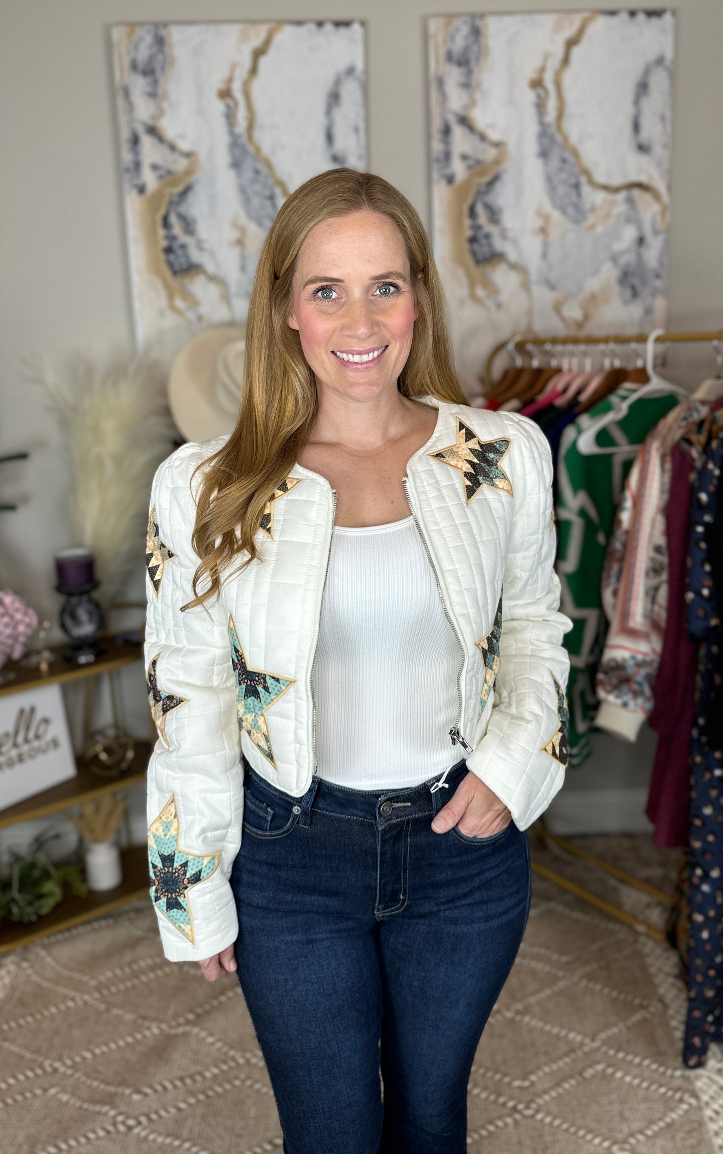 Quilted Multi Star Padded Western Jacket