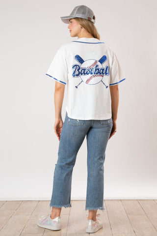 Baseball Sequin Jersey Top - Livie James Boutiqueshirt