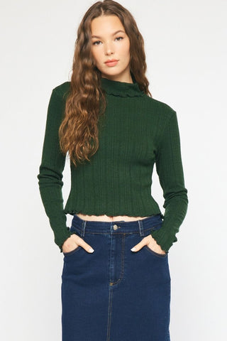 Basic Ribbed Long Sleeve Top - Livie James Boutiqueshirt