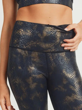 Black and Gold Snake Foil Print Leggings - Livie James Boutiqueleggings