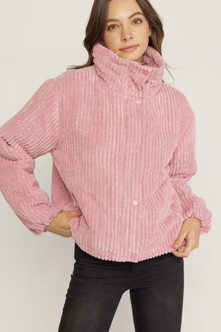 Blush Corduroy Puffer Jacket - Livie James Boutiquejacket
