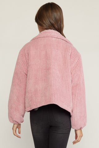 Blush Corduroy Puffer Jacket - Livie James Boutiquejacket