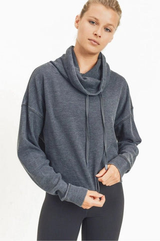 Boxy Cowl-Neck Pullover - Livie James Boutiqueshirt