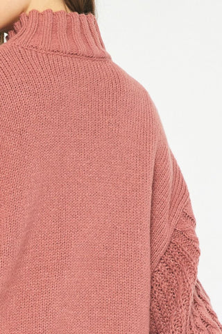 Cable Knit Poncho Sweater - Livie James Boutiquesweater