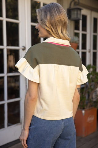 Cream on Top Color Block Sweatshirt Top - Livie James Boutiqueshirt