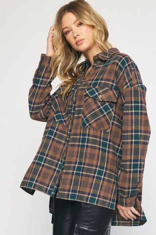 Fall Nights Flannel Top - Livie James Boutiqueshirt