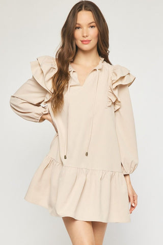 Favorited Neutral Tiered Dress - Livie James Boutiquedress