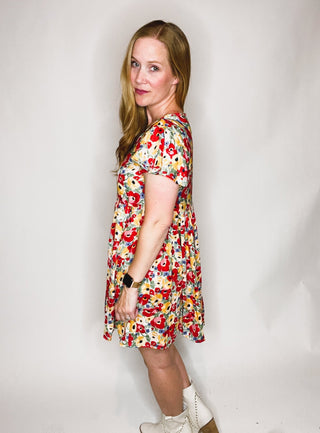 Floral Print Baby Doll Dress - Livie James Boutique