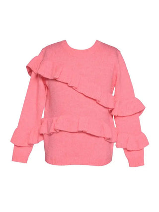 Girls Asymmetrical Ruffles Sweater - Livie James Boutiqueshirt