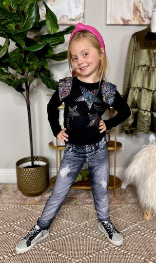 Girls Denim Print Leggings - Livie James Boutiqueleggings