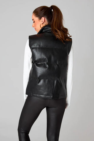 Helen Black Puffer Vest - Livie James Boutique