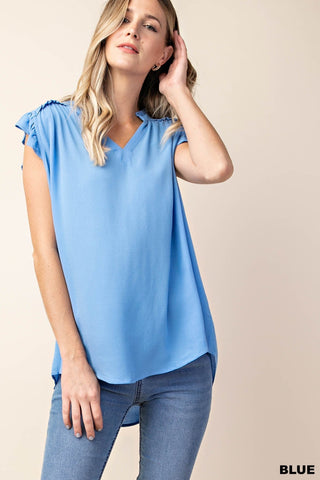 Jewel Flutter Sleeve Top - Livie James Boutique