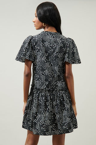 Larsa Onyx Geometric Trapeze Dress - Livie James Boutiquedress