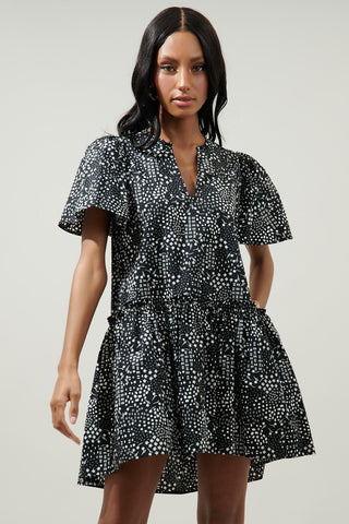 Larsa Onyx Geometric Trapeze Dress - Livie James Boutiquedress