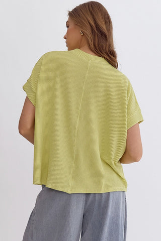 Lemon Lime Ribbed Top - Livie James Boutiqueshirt