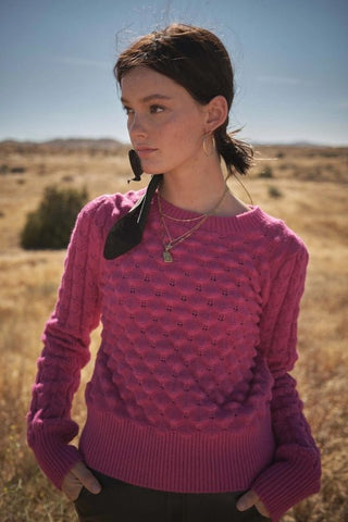 Magenta Textured Sweater - Livie James Boutiquesweater