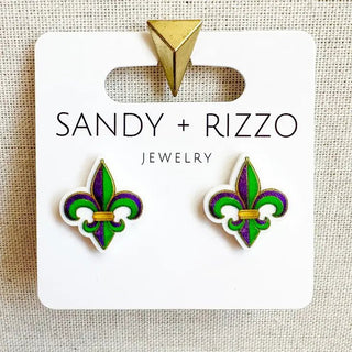 Mardi Gras Fleur de Lis Stud Earrings - Livie James Boutiqueearrings