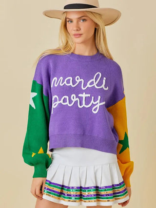 Mardi Party Colorblock Sweater - Livie James Boutiquesweater