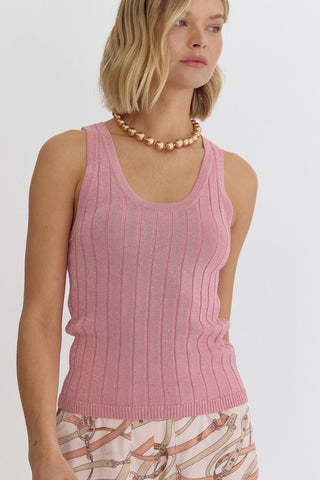 Metallic Knit Tank Top - Livie James Boutiqueshirt