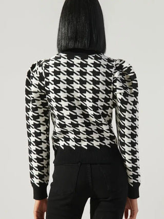 Miranda Houndstooth Cropped Sweater - Livie James Boutiquesweater