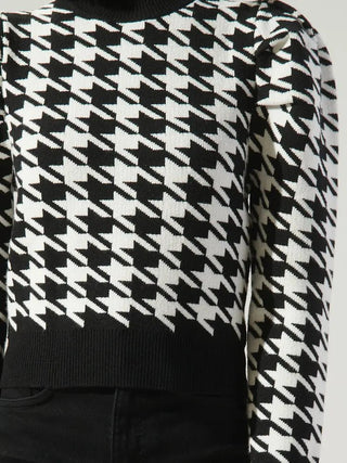 Miranda Houndstooth Cropped Sweater - Livie James Boutiquesweater