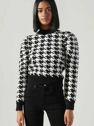 Miranda Houndstooth Cropped Sweater - Livie James Boutiquesweater