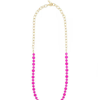 Mixed Glass Bead and Links Long Necklace - Livie James Boutiquenecklace