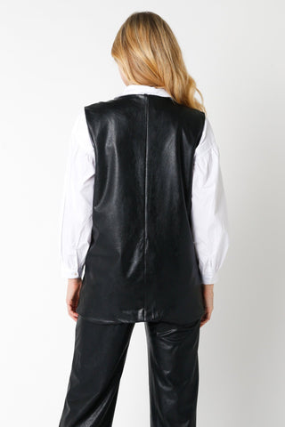 Nikki Faux Leather Vest - Livie James Boutiquevest