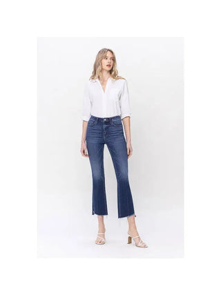 Olivia High Rise Raw W Step Hem Kick Flare - Livie James BoutiqueJeans
