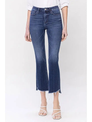 Olivia High Rise Raw W Step Hem Kick Flare - Livie James BoutiqueJeans