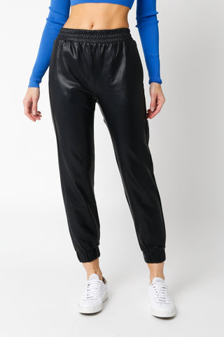 On the Town Faux Leather Joggers - Livie James BoutiquePants