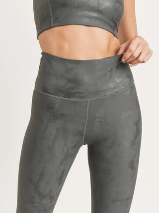 Overlay Metallic Foil Print Leggings - Livie James Boutiqueleggings
