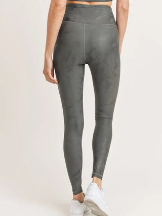 Overlay Metallic Foil Print Leggings - Livie James Boutiqueleggings