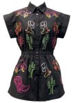 Queen of Sparkles Black and Neon Rodeo Romper - Livie James BoutiqueRomper