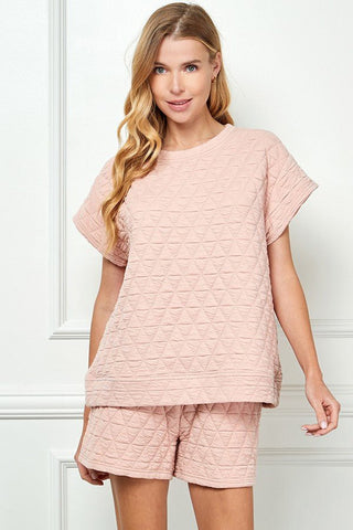 Quilted Blush Matching Set - Livie James Boutiqueset