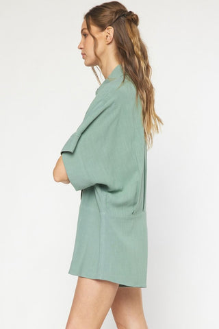 Sage Drop Waist Romper - Livie James BoutiqueRomper