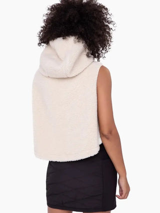 Sherpa Cropped Hoodie Vest - Livie James Boutiquevest