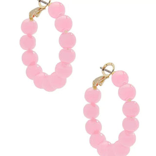 Small Glass Bead Hoop Earrings - Livie James Boutiqueearrings