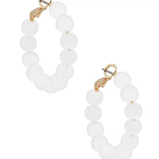 Small Glass Bead Hoop Earrings - Livie James Boutiqueearrings