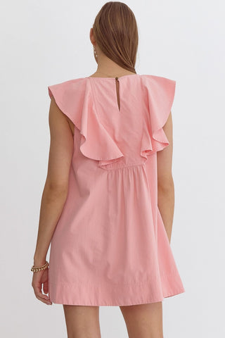 Soft Pink Ruffle V-Neck Dress - Livie James Boutiquedress