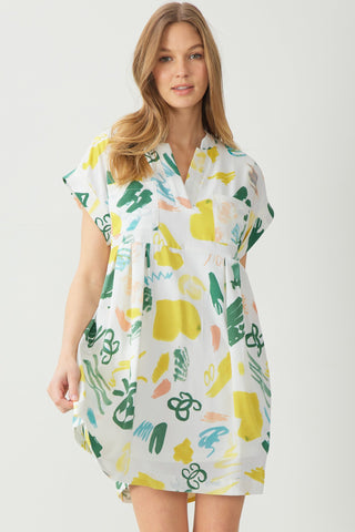 Tea Party Abstract Dress - Livie James Boutique