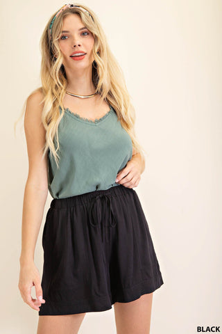 Textured Drawstring Shorts - Livie James Boutique
