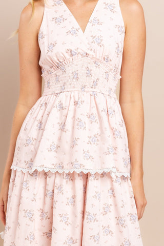 Whimsical Floral Tiered Midi Dress - Livie James Boutiquedress