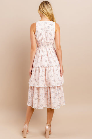 Whimsical Floral Tiered Midi Dress - Livie James Boutiquedress