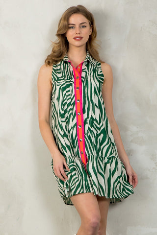 Zaza Zebra Button Up Dress - Livie James Boutiquedress