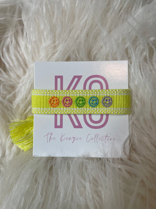 Neon Smiley Face Tassel Bracelet