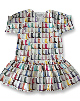 Brooke Wright Designs Rainbow Boot Lucy Dress - Livie James Boutiquedress