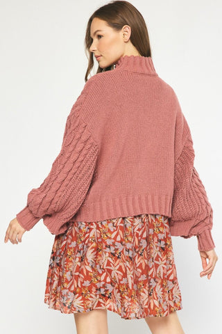 Cable Knit Poncho Sweater - Livie James Boutiquesweater