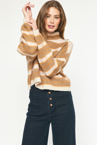 Caramel Striped Sweater - Livie James Boutiquesweater